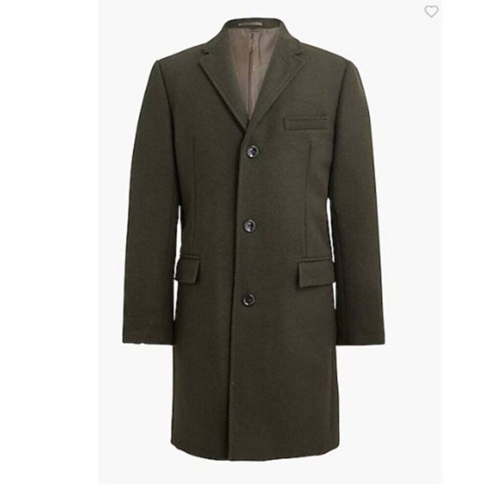 J. Crew Men's Dark Green Thompson Wool Coat